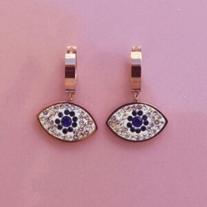 Aretes ojo y diamantes