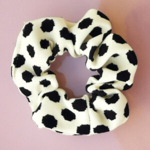 Scrunchie Blanca Puntos Negros